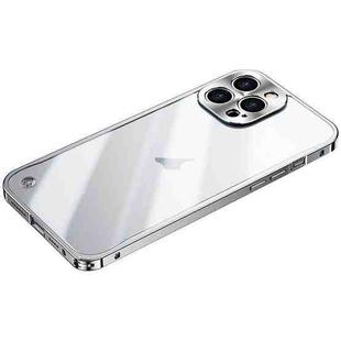 For iPhone 15 Pro Metal Frame Frosted PC Shockproof Phone Case(Silver)