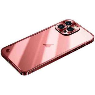 For iPhone 15 Pro Metal Frame Frosted PC Shockproof Phone Case(Red)