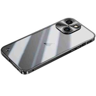 For iPhone 15 Metal Frame Frosted PC Shockproof Phone Case(Black)