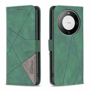 For Huawei Mate 60 Pro/Mate 60 Pro+ Magnetic Buckle Rhombus Texture Leather Phone Case(Green)