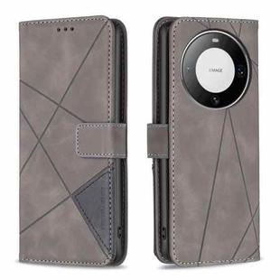 For Huawei Mate 60 Pro/Mate 60 Pro+ Magnetic Buckle Rhombus Texture Leather Phone Case(Grey)