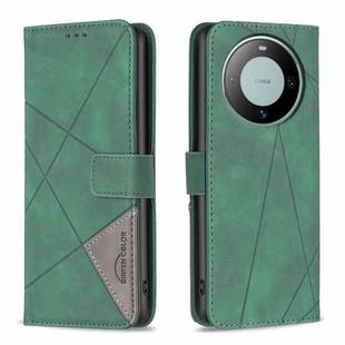 For Huawei Mate 60 Magnetic Buckle Rhombus Texture Leather Phone Case(Green)