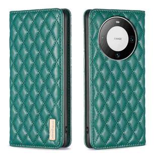 For Huawei Mate 60 Pro/Mate 60 Pro+ Diamond Lattice Magnetic Leather Flip Phone Case(Green)