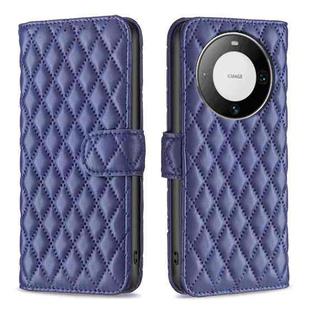 For Huawei Mate 60 Pro/Mate 60 Pro+ Diamond Lattice Wallet Flip Leather Phone Case(Blue)