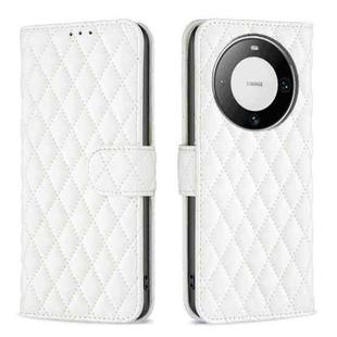 For Huawei Mate 60 Pro/Mate 60 Pro+ Diamond Lattice Wallet Flip Leather Phone Case(White)