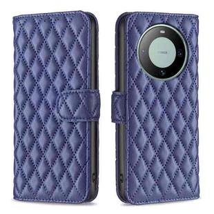 For Huawei Mate 60 Diamond Lattice Wallet Flip Leather Phone Case(Blue)