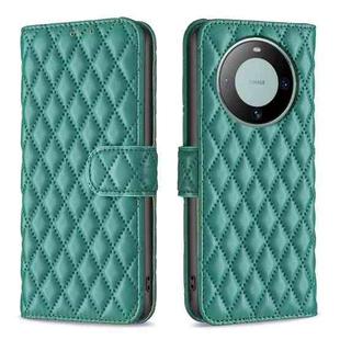 For Huawei Mate 60 Diamond Lattice Wallet Flip Leather Phone Case(Green)