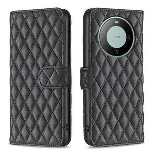 For Huawei Mate 60 Diamond Lattice Wallet Flip Leather Phone Case(Black)