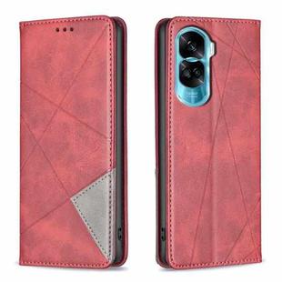 For Honor 90 Lite/X50i Rhombus Texture Magnetic Leather Phone Case(Red)