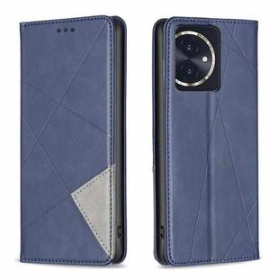 For Honor 100 Rhombus Texture Magnetic Leather Phone Case(Blue)