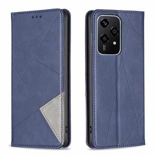 For Honor 200 Lite Rhombus Texture Magnetic Leather Phone Case(Blue)