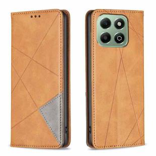 For Honor X6b Rhombus Texture Magnetic Leather Phone Case(Yellow)