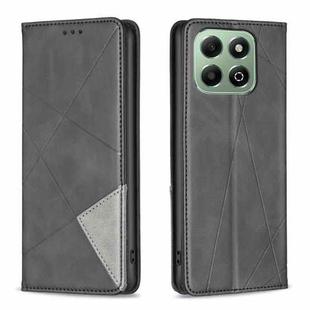 For Honor X6b Rhombus Texture Magnetic Leather Phone Case(Black)