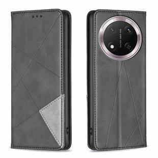 For Honor X9c 5G Global Rhombus Texture Magnetic Leather Phone Case(Black)