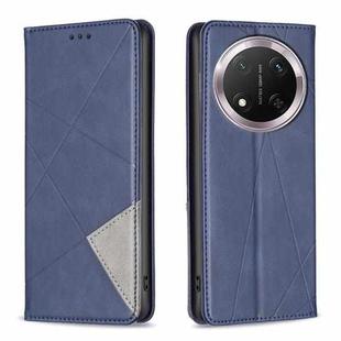 For Honor X9c 5G Global Rhombus Texture Magnetic Leather Phone Case(Blue)