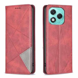 For Honor 400 Lite Rhombus Texture Magnetic Leather Phone Case(Red)