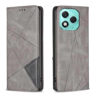 For Honor 400 Lite Rhombus Texture Magnetic Leather Phone Case(Grey)