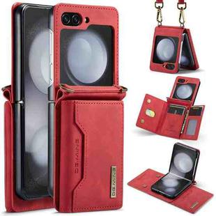 For Samsung Galaxy Z Flip5 5G DG.MING M2 Series Card Bag Magnetic Leather Phone Case(Red)