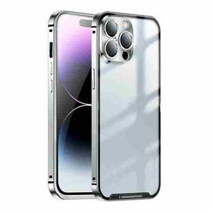 For iPhone 15 Pro Max Frosted Metal Phone Case(Silver)