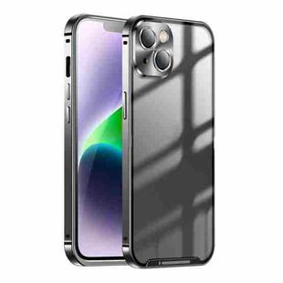 For iPhone 15 Plus Frosted Metal Phone Case(Black)