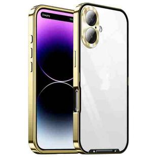 For iPhone 16 Frosted Metal Phone Case(Gold)