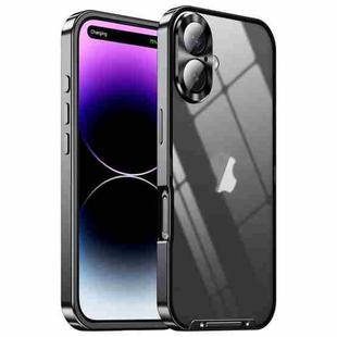 For iPhone 16 Plus Frosted Metal Phone Case(Black)