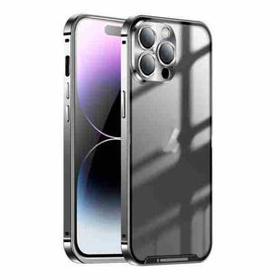 For iPhone 16 Pro Frosted Metal Phone Case(Black)