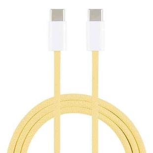 1m USB-C / Type-C to Type-C Macaron Braided Charging Cable(Yellow)
