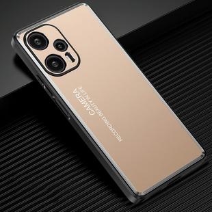 For Xiaomi Redmi Note 12 Torbo Frosted Metal Phone Case(Gold)