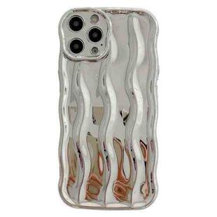 For iPhone 15 Pro Max Wave Texture Bright TPU Phone Case(Silver)