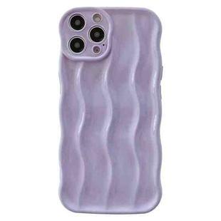 For iPhone 15 Pro Wave Texture Bright TPU Phone Case(Purple)