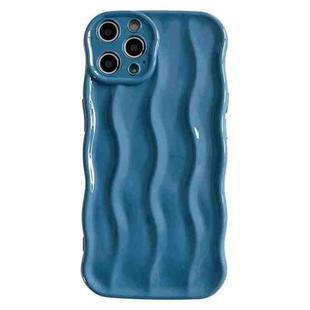 For iPhone 15 Pro Wave Texture Bright TPU Phone Case(Sea Blue)