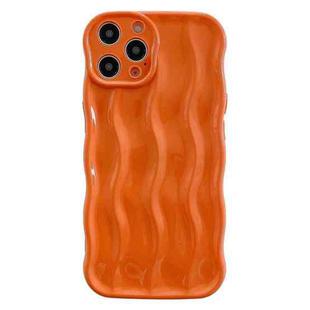 For iPhone 15 Pro Wave Texture Bright TPU Phone Case(Orange)