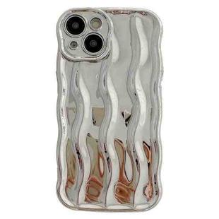 For iPhone 15 Plus Wave Texture Bright TPU Phone Case(Silver)