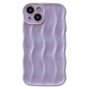 For iPhone 15 Wave Texture Bright TPU Phone Case(Purple)