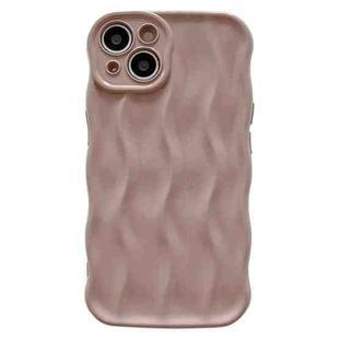 For iPhone 15 Wave Texture Bright TPU Phone Case(Apricot)