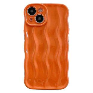 For iPhone 15 Wave Texture Bright TPU Phone Case(Orange)