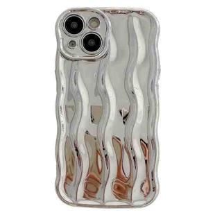 For iPhone 14 Plus Wave Texture Bright TPU Phone Case(Silver)
