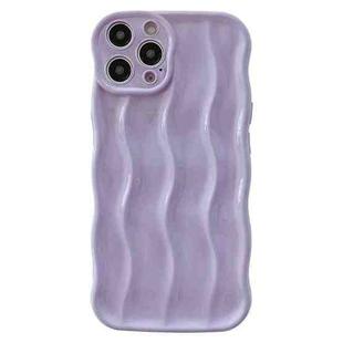For iPhone 14 Pro Wave Texture Bright TPU Phone Case(Purple)