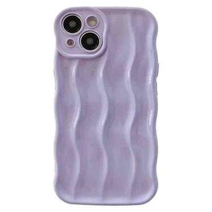 For iPhone 13 Wave Texture Bright TPU Phone Case(Purple)