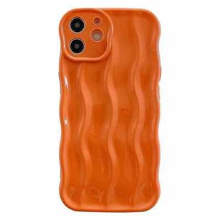 For iPhone 12 Wave Texture Bright TPU Phone Case(Orange)