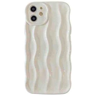 For iPhone 12 Wave Texture Bright TPU Phone Case(Milky White)