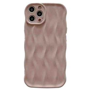 For iPhone 12 Pro Max Wave Texture Bright TPU Phone Case(Apricot)