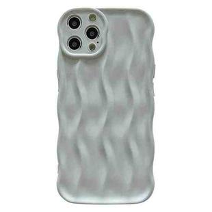 For iPhone 12 Pro Max Wave Texture Bright TPU Phone Case(White)