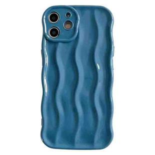 For iPhone 11 Wave Texture Bright TPU Phone Case(Sea Blue)