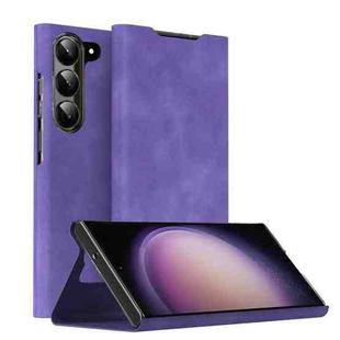 For Samsung Galaxy S23 5G Magnetic Napa Texture Leather Phone Case with Holder(Purple)