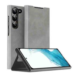 For Samsung Galaxy S22 5G Magnetic Napa Texture Leather Phone Case with Holder(Grey)