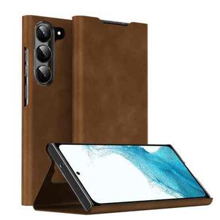 For Samsung Galaxy S22 5G Magnetic Napa Texture Leather Phone Case with Holder(Brown)