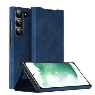 For Samsung Galaxy S22+ 5G Magnetic Napa Texture Leather Phone Case with Holder(Blue)