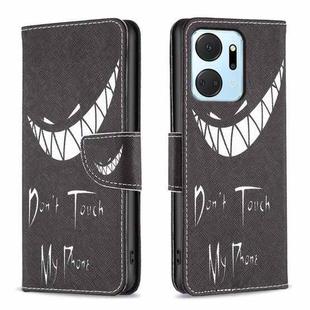 For Honor X7a Colored Drawing Pattern Leather Phone Case(Smirk)